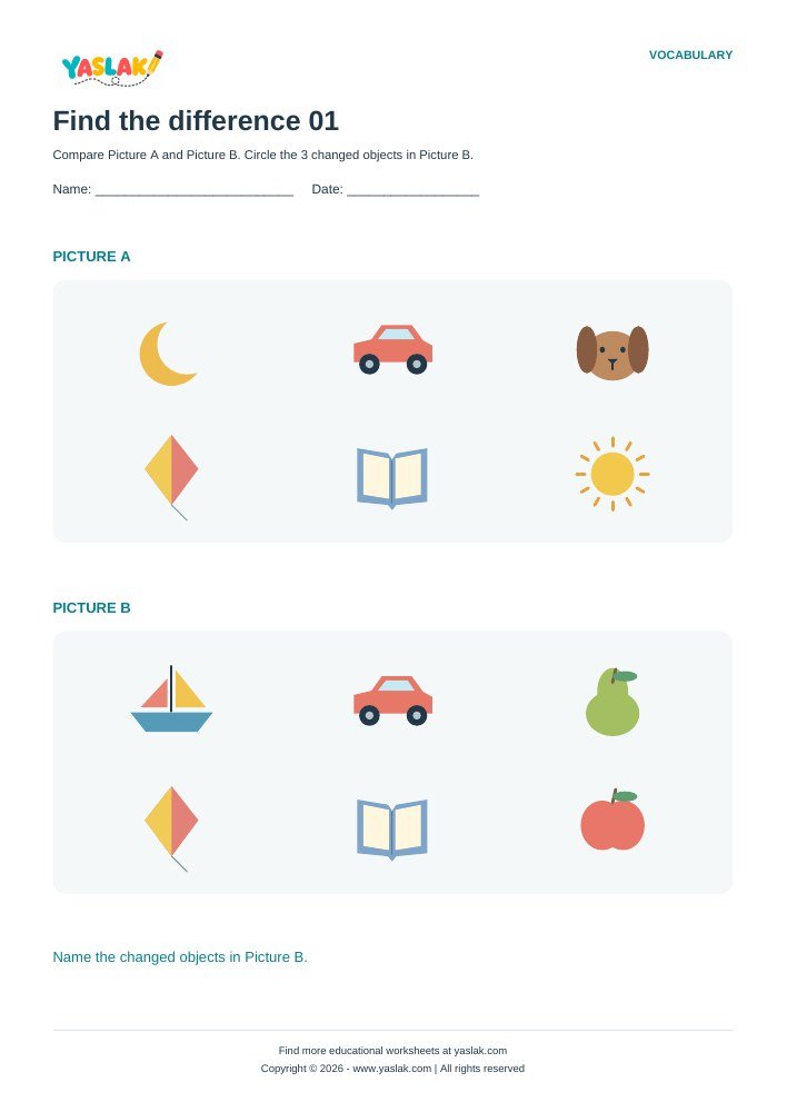 Find the difference worksheet preview