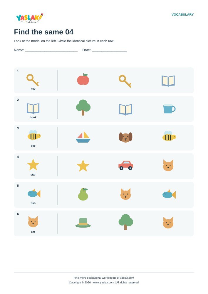 Find the same 04 worksheet with YASLAK logo and copyright