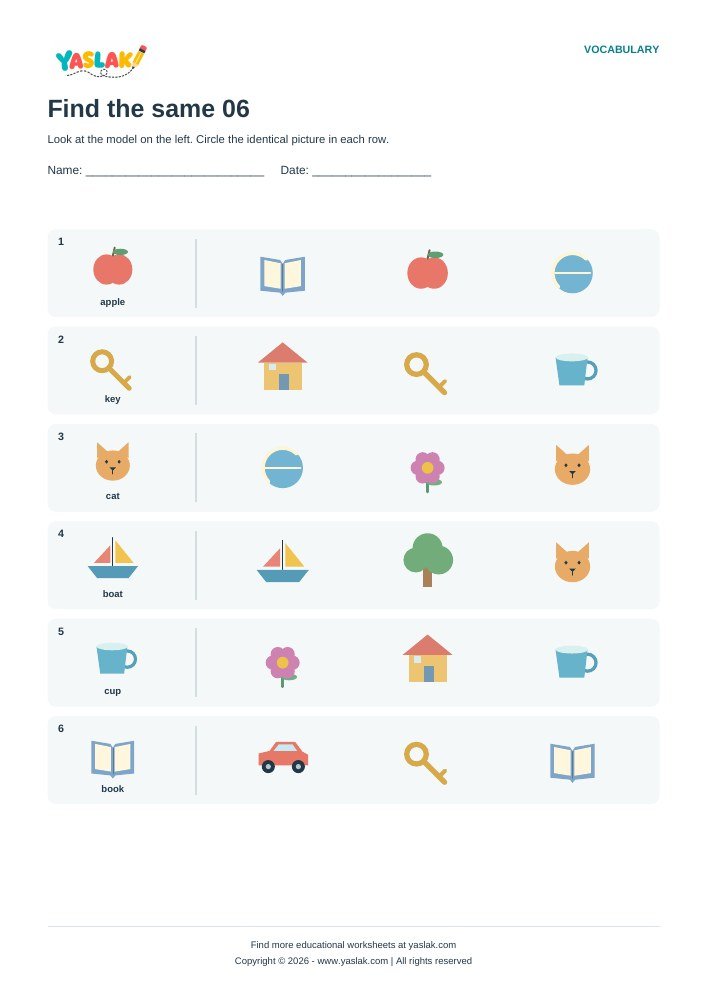 Find the same 06 worksheet with YASLAK logo and copyright