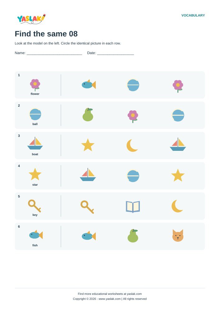 Find the same 08 worksheet with YASLAK logo and copyright
