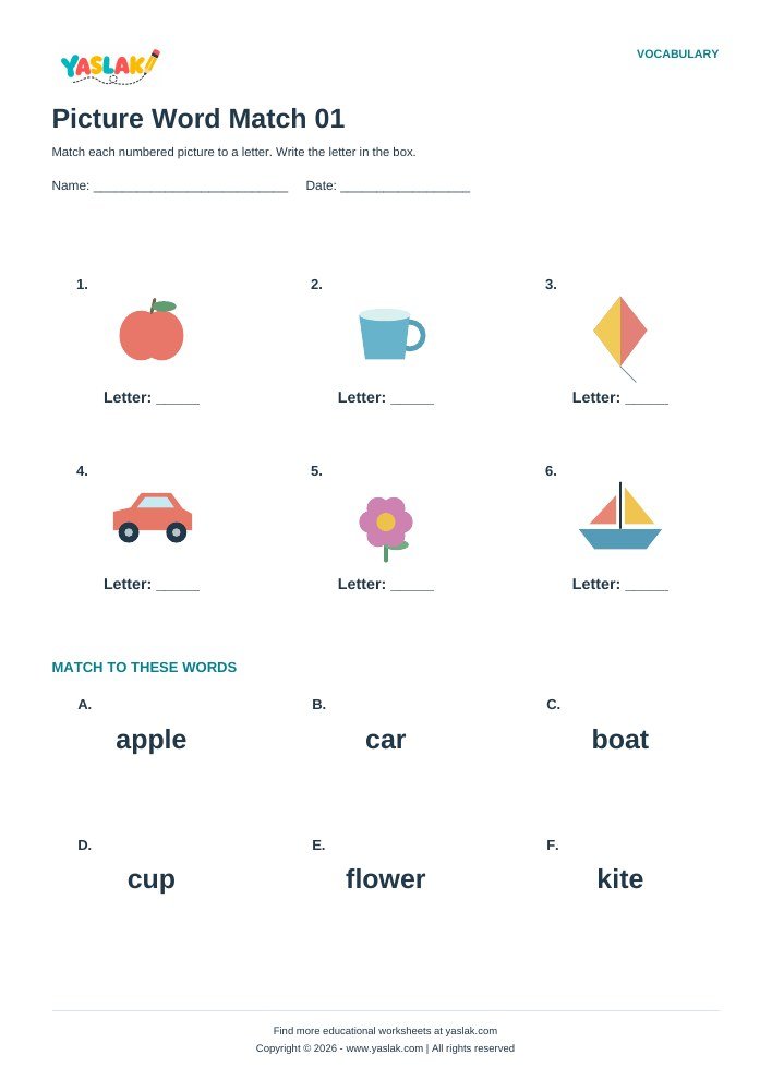 Picture / Shadow Matching worksheet preview