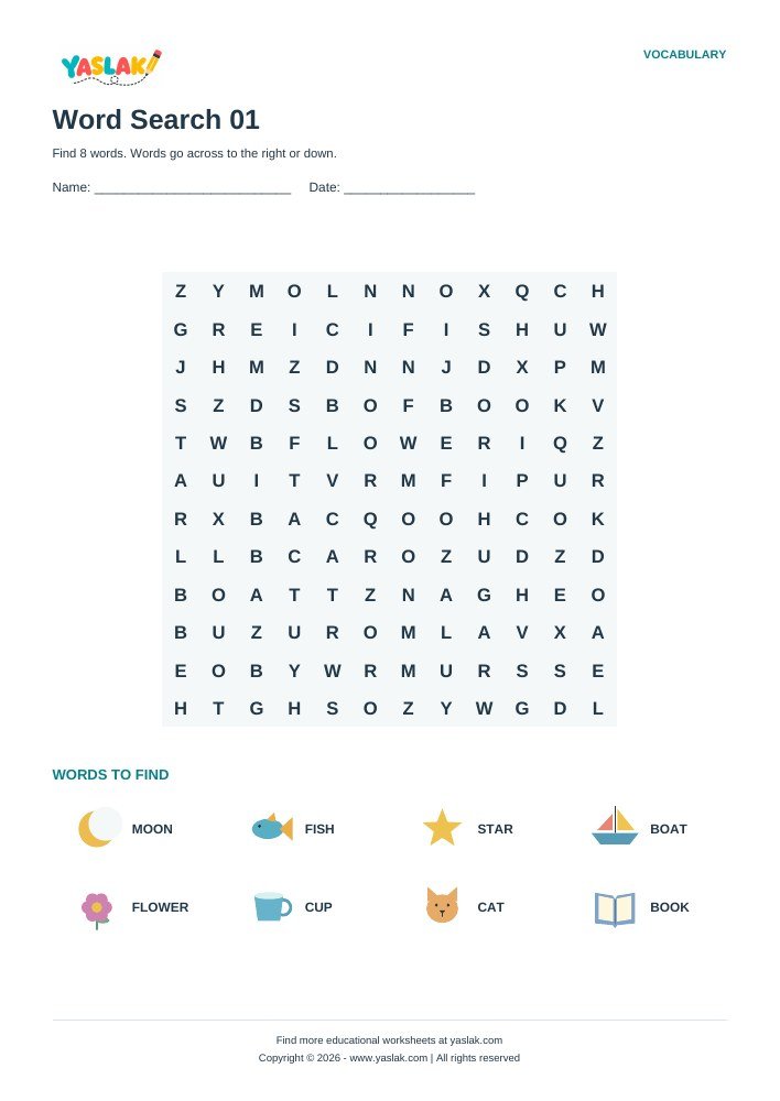 Word Search worksheet preview