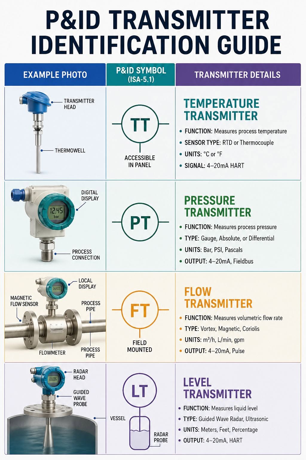 Understanding P&ID transmitter symbols