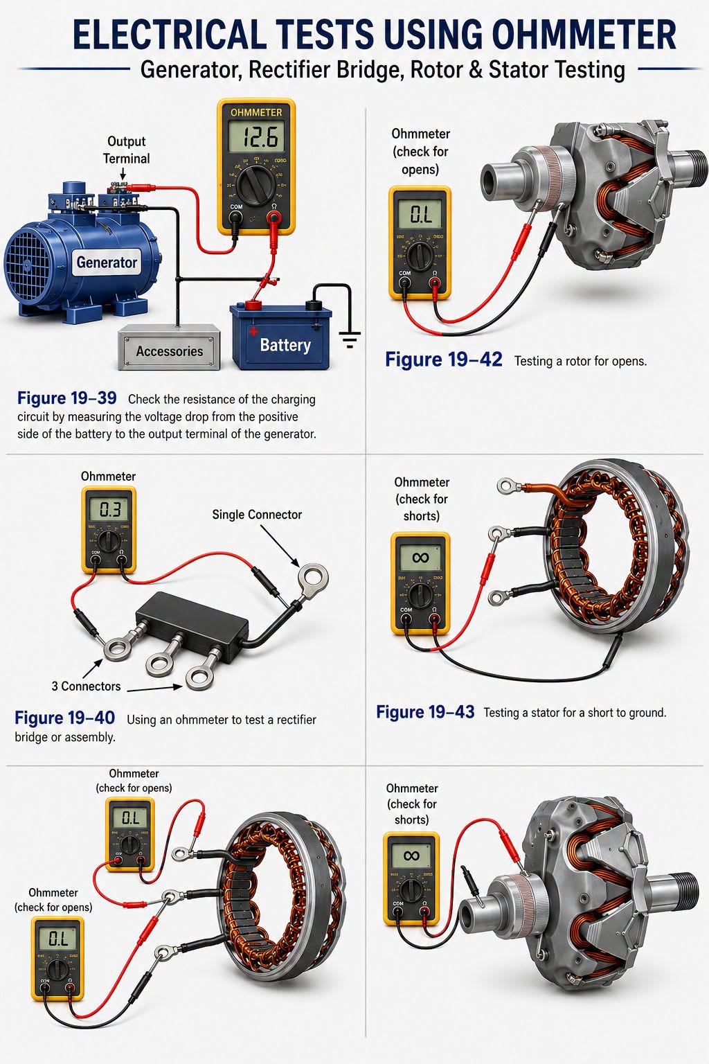 Electrical Testing Using an Ohmmeter – Generator, Rotor, Stator & Rectifier Bridge Testing