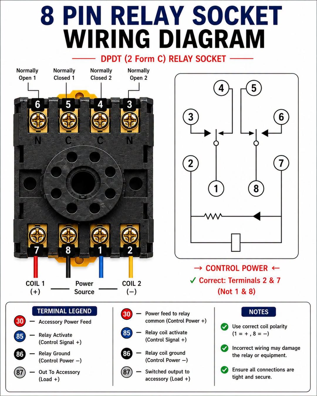8-Pin Relay Socket Wiring Diagram Explained