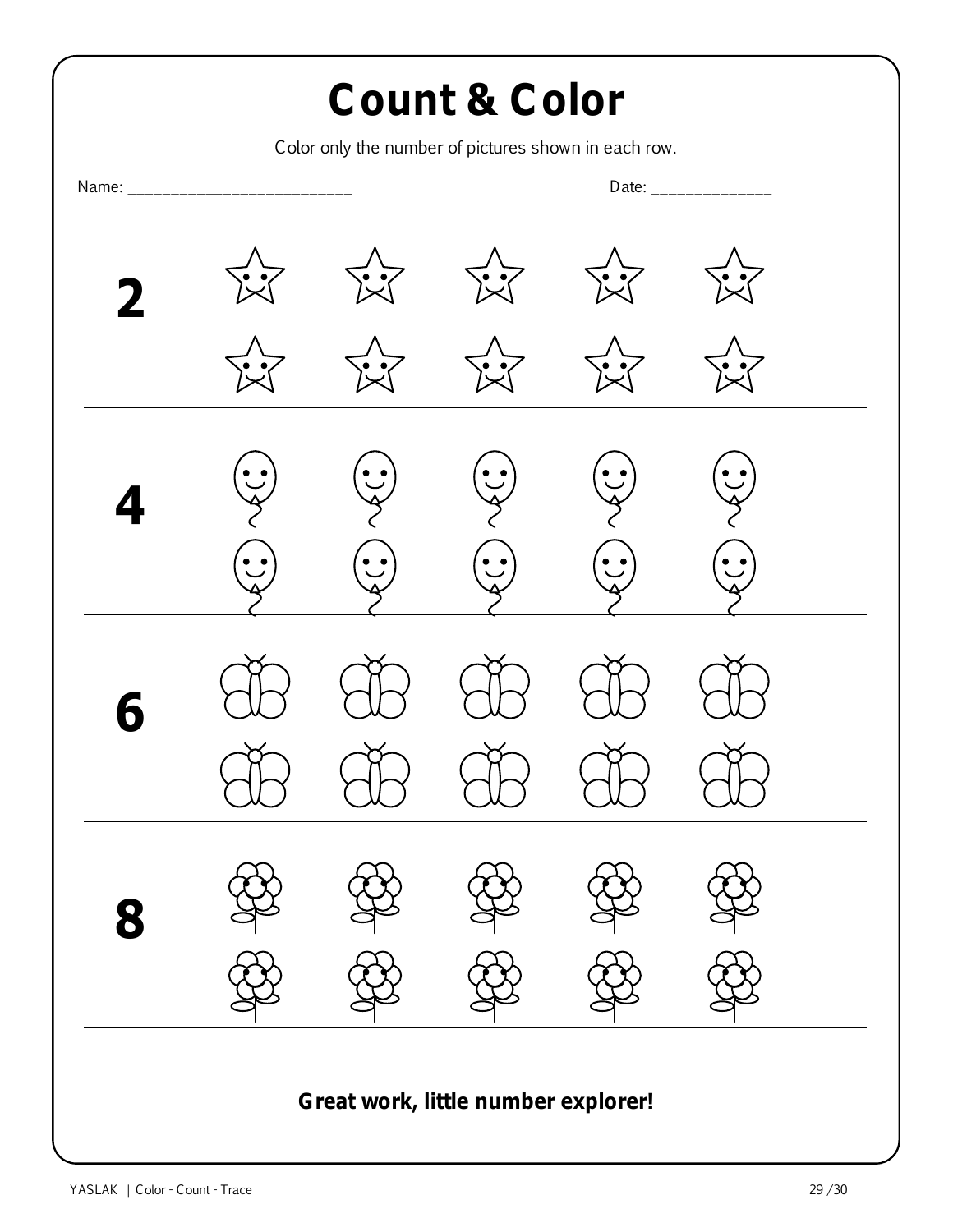 Numbers 1-20 Coloring & Tracing Worksheets - 31-Page PDF - Image 4
