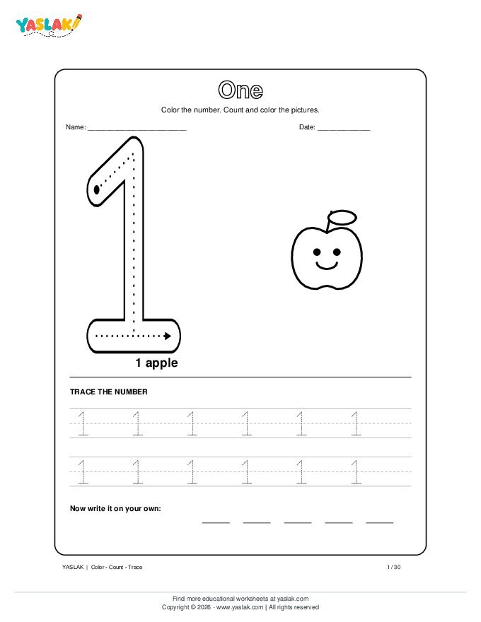Numbers 1–20 preview